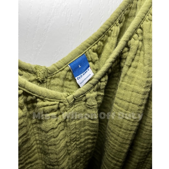 Old Navy Olive Green Tie Tank Blouse - Picture 2 of 3